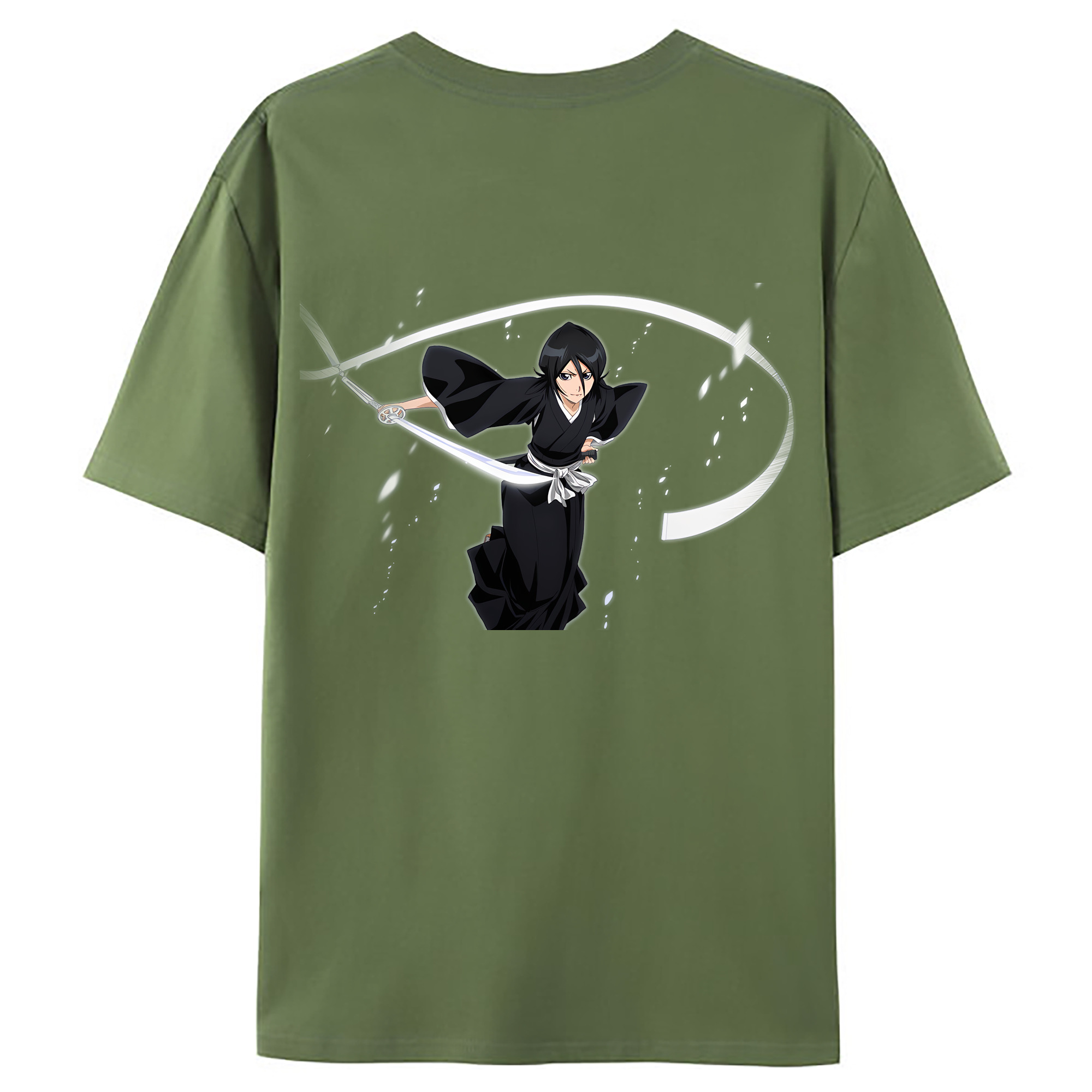 （画像用） ブリーチ 朽木ルキア BLEACH Kuchiki Rukia 綿100％ メンズ半袖Tシャツ（バックプリント） 通気性